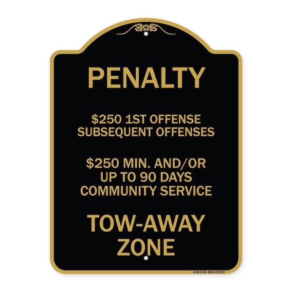 Signmission Penalty $250 1st Offense Subsequent Offenses $250 Min. and or Up to 90 Days Community, BG-1824-23333 A-DES-BG-1824-23333 - main
